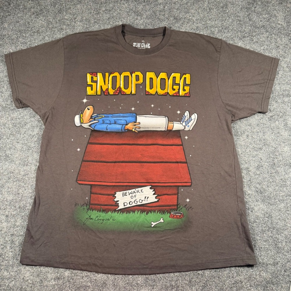 Snoop Dogg Joe Cool Tha Dogg Collection Graphic T-Shirt Gray Mens XL Peanuts
